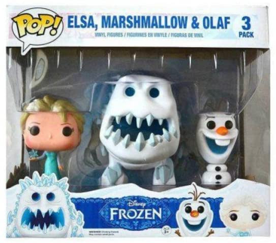 Funko Disney Frozen POP! Movies Elsa, Marshmallow & Olaf Vinyl Figures #82.